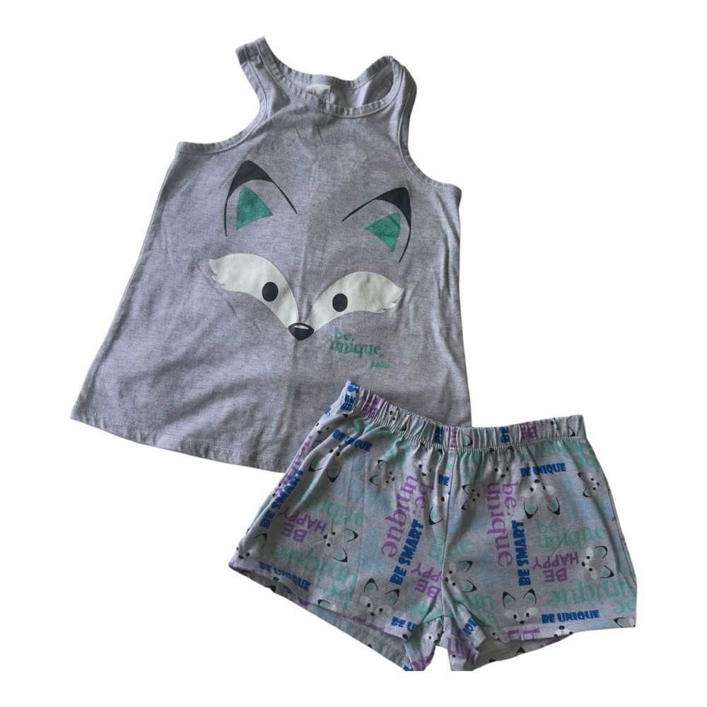 Justice Gray and Purple Pajama Set Sleeveless Tank and Shorts